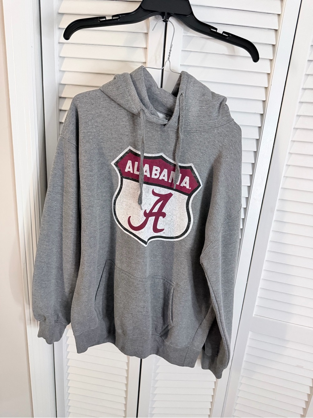 Unbranded Alabama Gray Hooded Sweatshirt with Crimson Crest